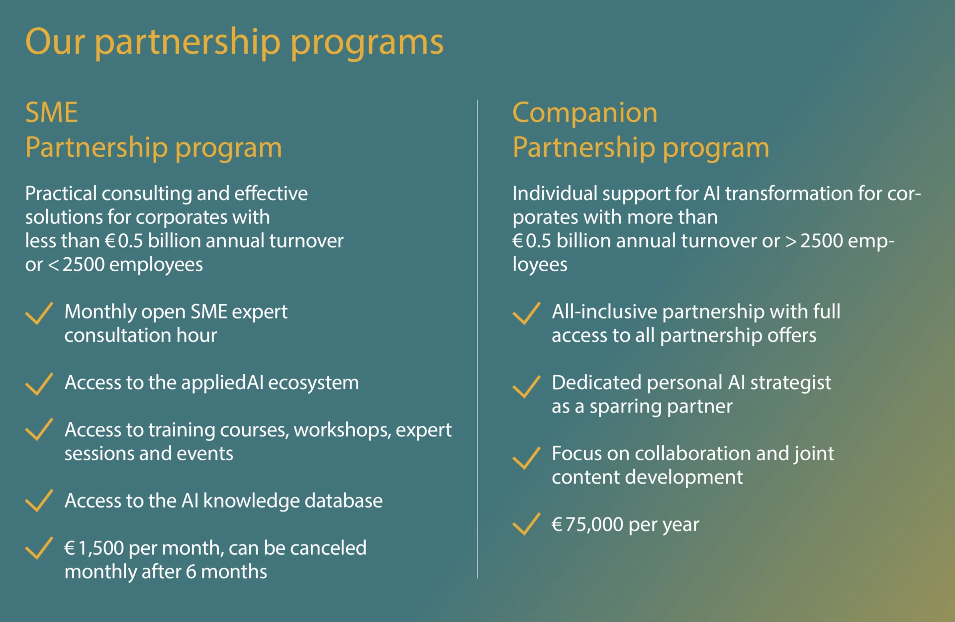 Overview benefits partnership programs